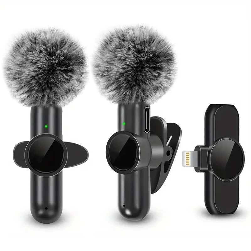 Wireless Microphone With Windproof Cover Audio Video Recording