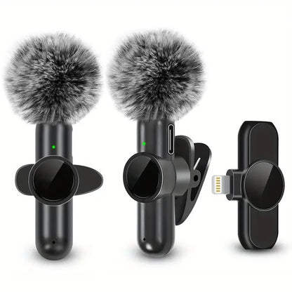 Wireless Microphone With Windproof Cover Audio Video Recording