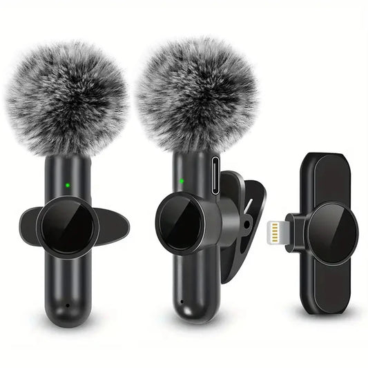 Wireless Microphone With Windproof Cover Audio Video Recording