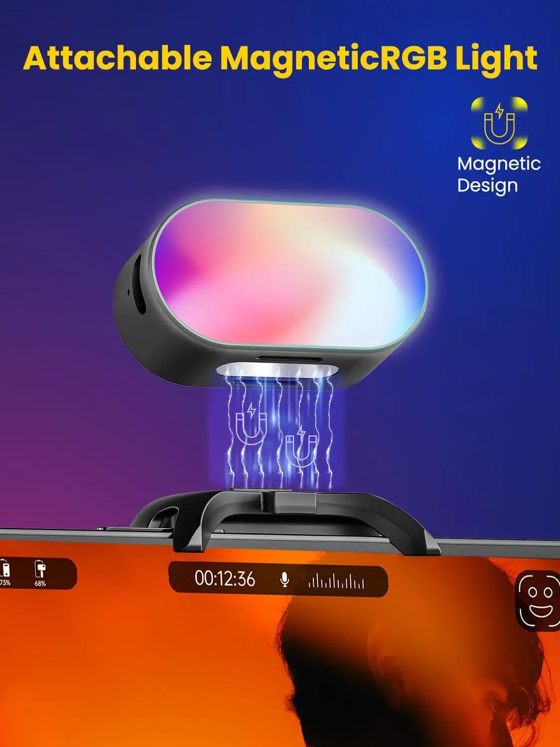 Magnetic Fill Light 7 Color Adjustment Gimbal LED