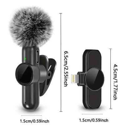Wireless Microphone With Windproof Cover Audio Video Recording