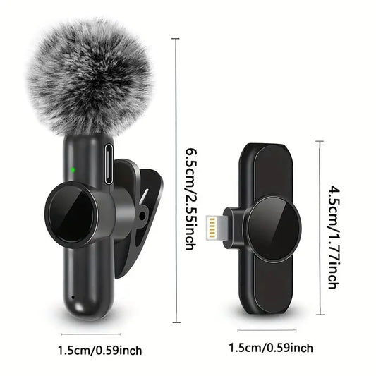 Wireless Microphone With Windproof Cover Audio Video Recording