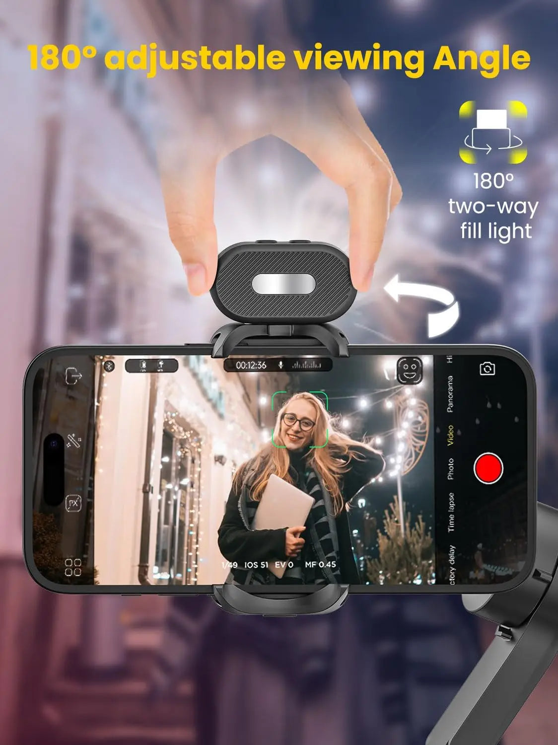 Magnetic Fill Light 7 Color Adjustment Gimbal LED